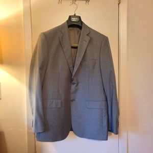 Saks Fifth Avenue Zegna Suit Jacket 40R slim fit grey pinstripe